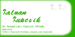 kalman kupcsik business card